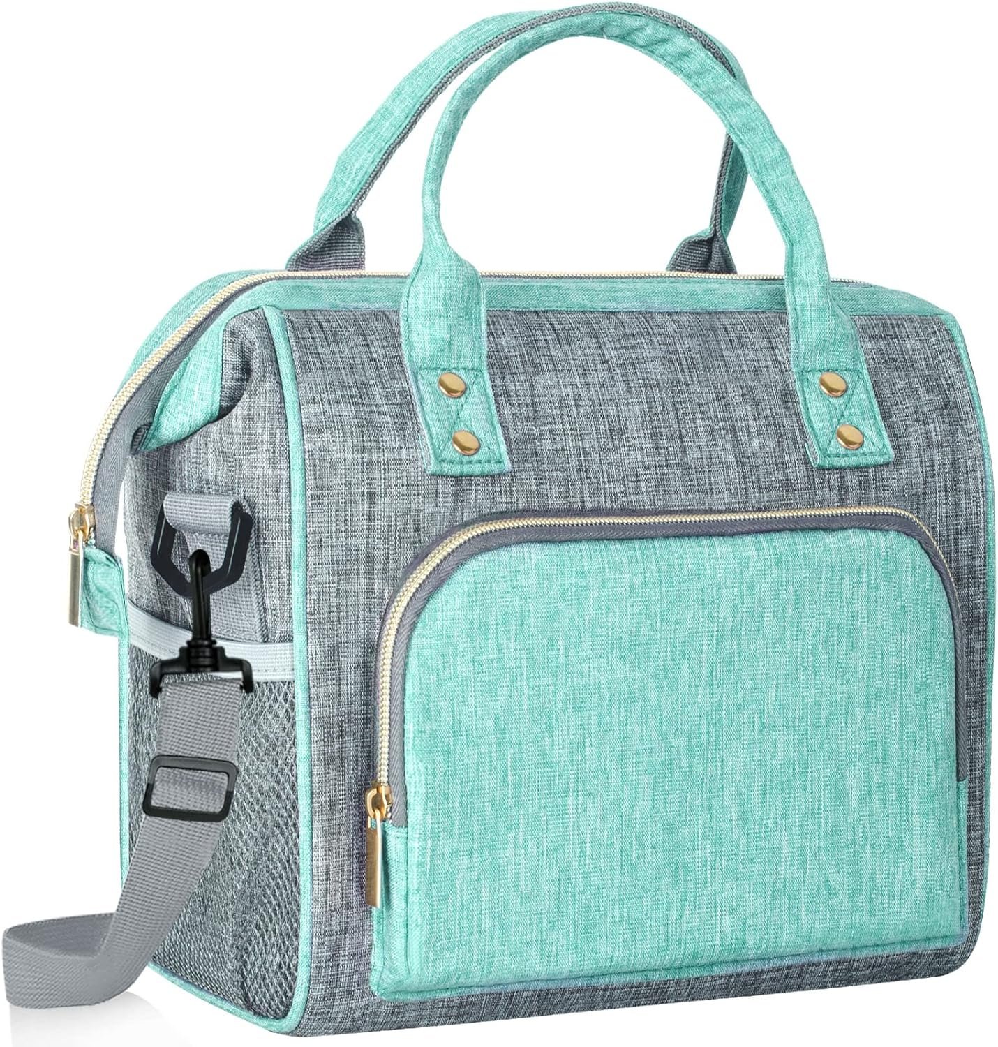IDEATECH Large Insulated Lunch Bag for Women -12L Adult Lunch Box Wide Opening with Shoulder Strap – Leakproof Cooler Tote Bag for Office Work, Picnic & Travel, Cute Gifts for Women, Mom (Teal)