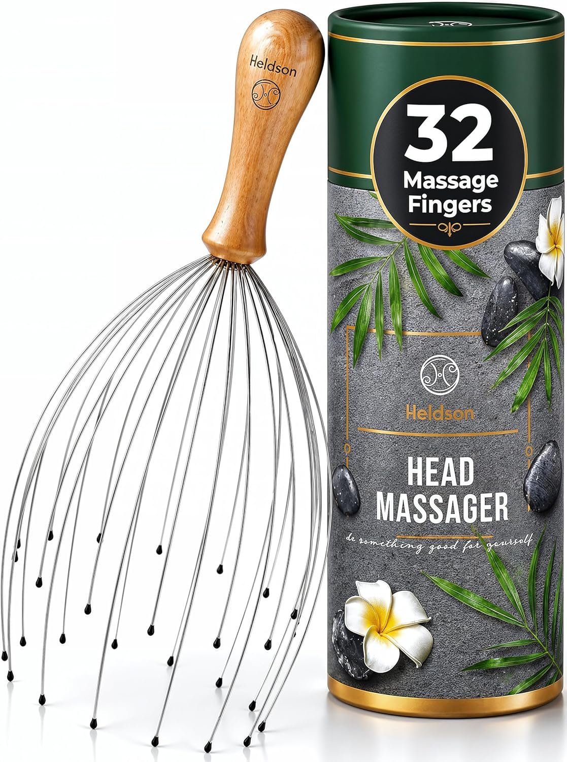HELDSON® Premium Wire Head Massager Scalp Massager Tool – 32 Fingers Octopus Scratcher – Stress Relax Tickler – Hair Massagers Whisk – Headspa Equipment – Headscratcher Tickle Tools – Gift Men, Women