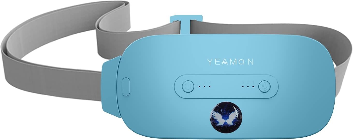 Portable Cordless Fast Heating Pad, Electric Waist Belt Device with 3 Heat Levels and 3 Massage Modes, Back or Belly Heating Pad for Women and Girl