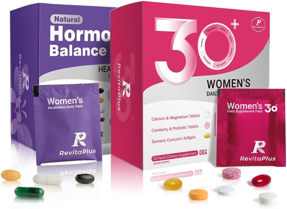 RevitaPlus Women’s Complete Balance Bundle – Daily Multivitamin Pack + Hormone Balance Pack– Nutritional Foundation & Botanical Balance System for Mood, Immune, Energy & Cycle Comfort