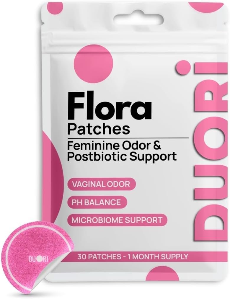 DUORI Flora Patch – Vaginal Postbiotics Support for Women – Promote Healthy Vaginal Odor & Flora – with Cranberry Extract – Vitamin C – Zinc – Vegan Daily Vaginal Health Patch – 30 Patches