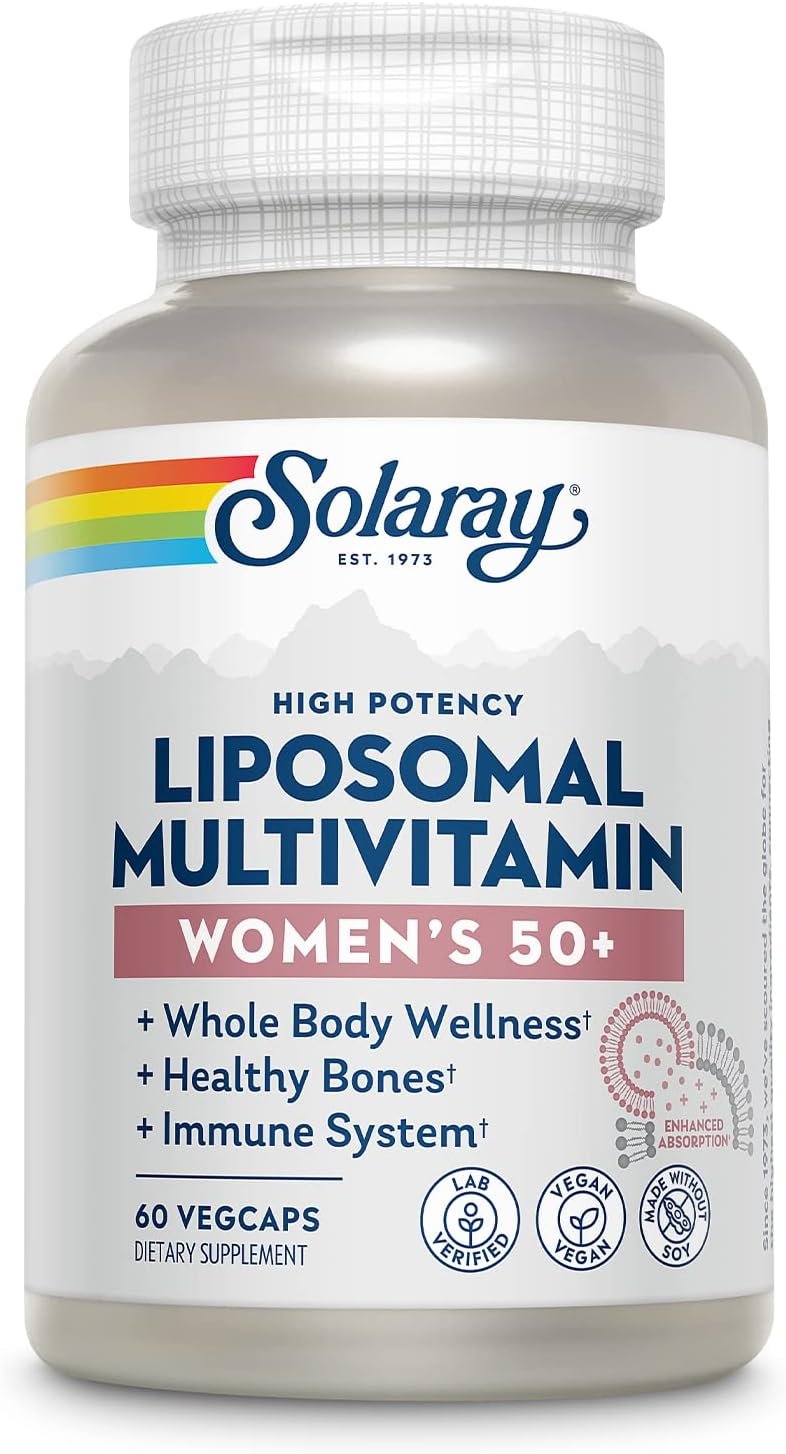 SOLARAY Liposomal Multivitamin for Women 50 Plus, 60 VegCaps | Women’s 50+ Multivitamin – Enhanced Liposomal Absorption for Bone, Immune & Cellular Health – 30 Servings – Vegan