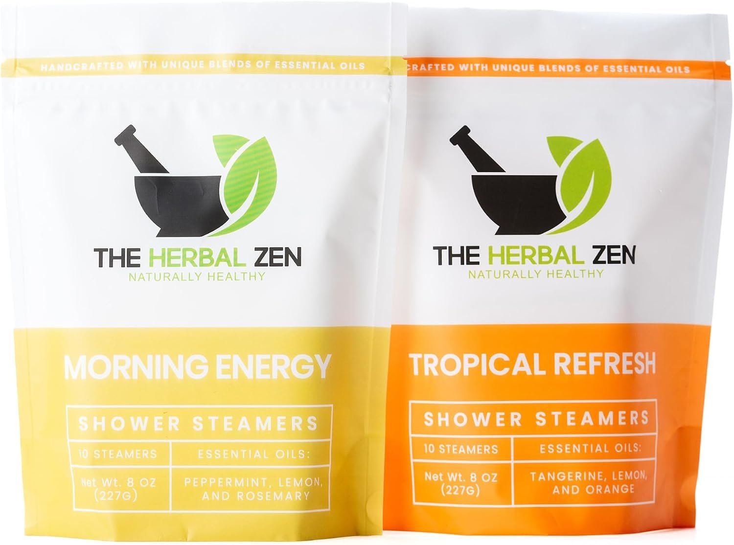 The Herbal Zen Shower Steamers Aromatherapy Gift for Women & Men – 20 Ct | Morning Energy + Tropical Refresh | Rereshing Shower Bomb Tablets | Natural Essential Oils for Relief & Relaxation | USA Made
