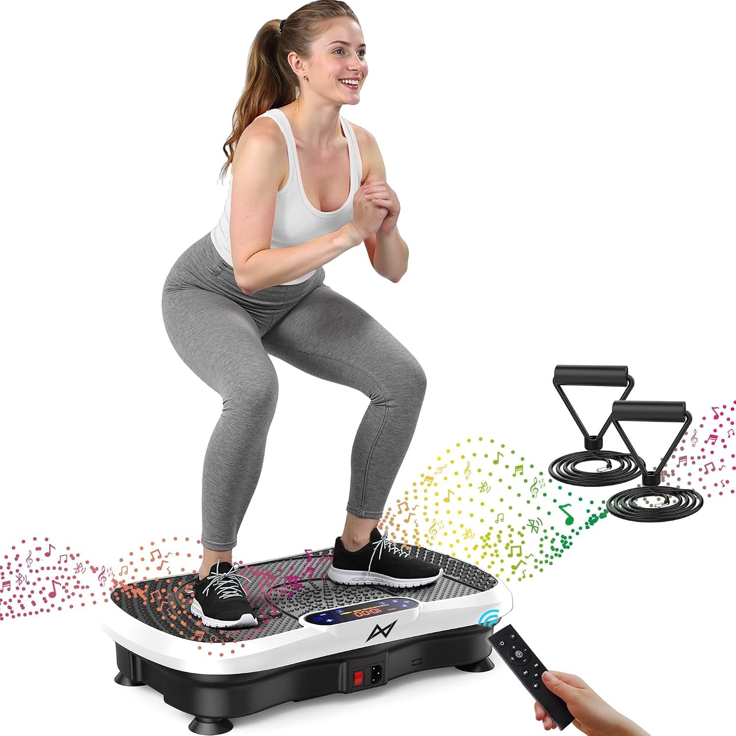 Vibration Plate Fitness Platform Exercise Machine Vibrating Shaking Full Body Shaker Workout Vibrate Stand Shake Board Sport for Weight Loss Fat Burner for Gym Home Office