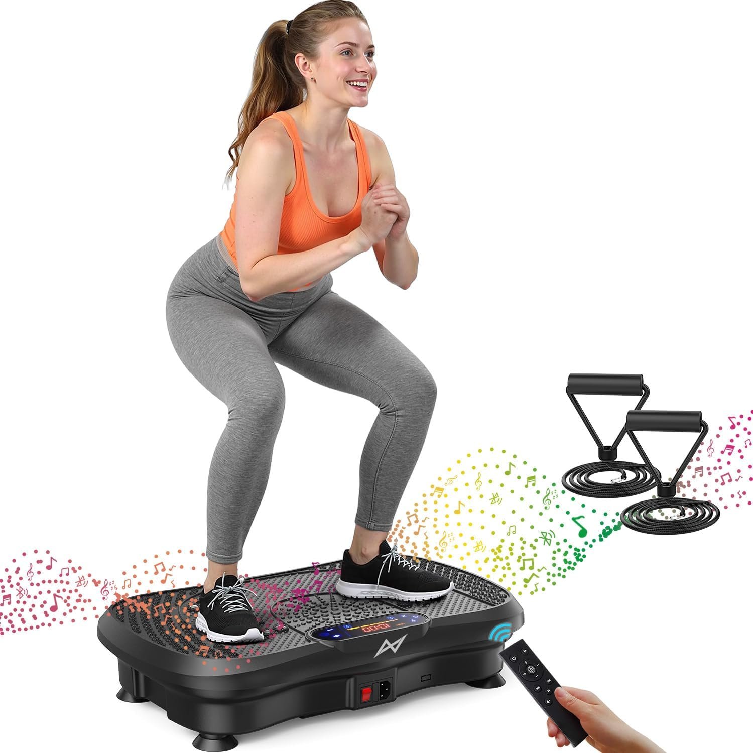 Vibration Plate Fitness Platform Exercise Machine Vibrating Shaking Full Body Shaker Workout Vibrate Stand Shake Board Sport for Weight Loss Fat Burner for Gym Home Office
