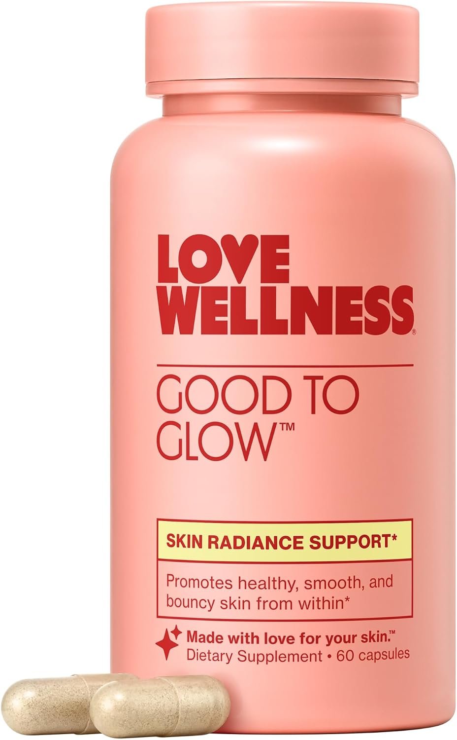 Love Wellness Good to Glow| Collagen, Biotin, Vitamin C, E, Zinc| 60 Count